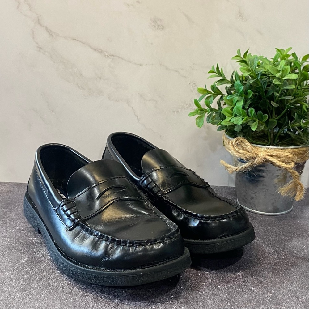 Sperry Top-Sider ‘Colton’ Boys Black Leather Loafers Size 1.5M - Picture 4 of 13